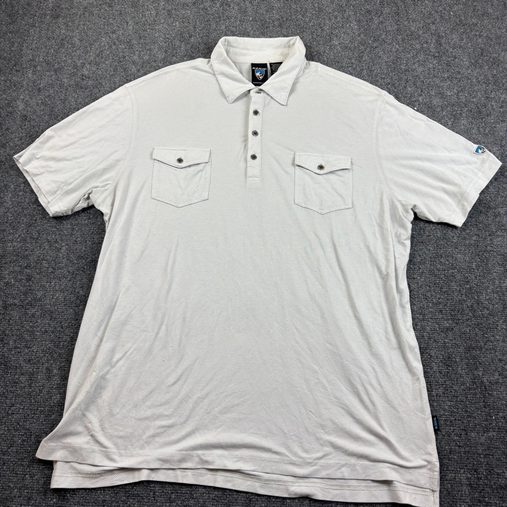 KUHL Men’s Icelandr Polo Shirt Short Sleeve White size: XL - Picture 1 of 6